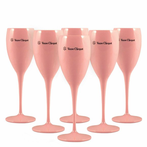 Veuve Clicquot Pink Plastic Champagne Glass x 6 - Picture 1 of 1